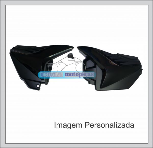 Tampa Lateral Adaptavel Fan 150 2011/13 Inj. Cor Preto